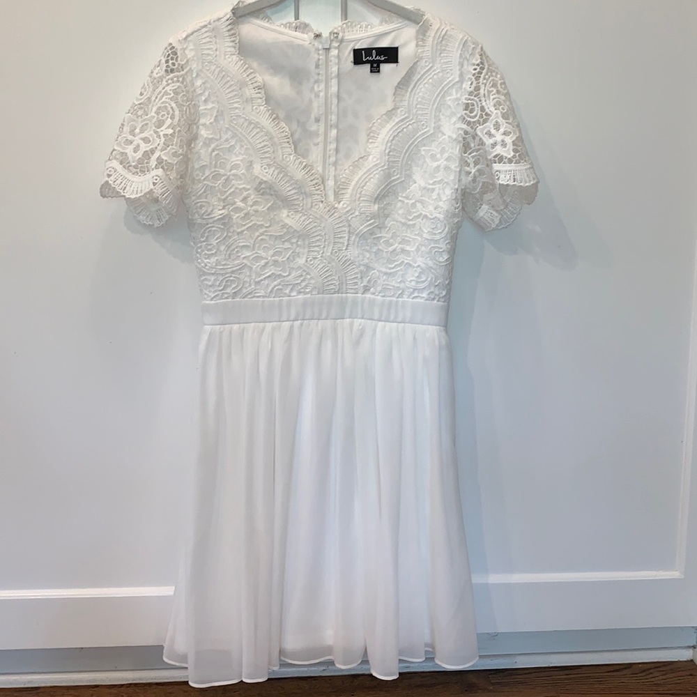 Lulus White Angel in Disguise Skater Dress